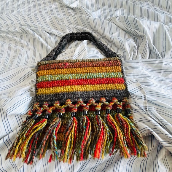 Multicolor Handwoven Fringe Bag - Picture 6 of 8